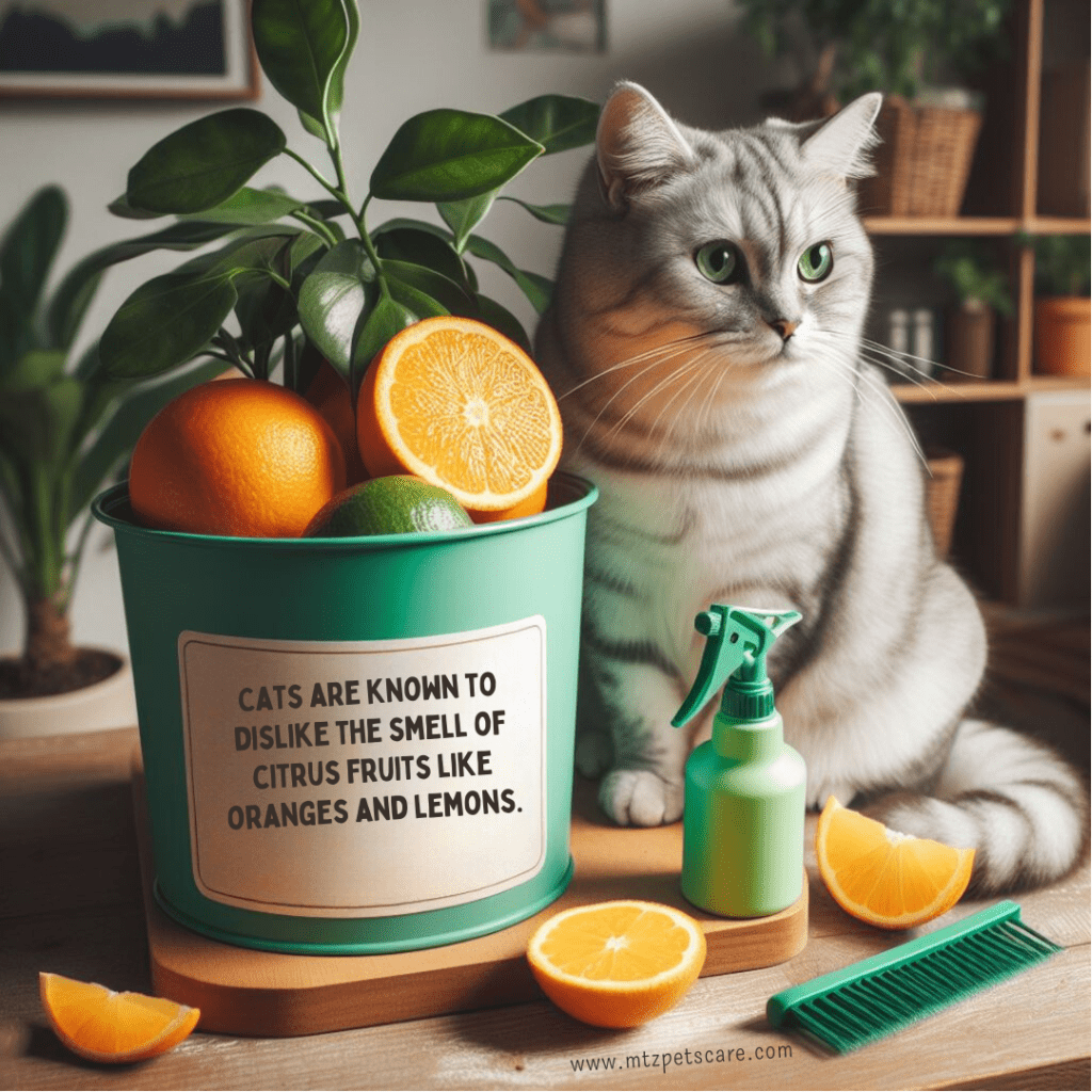 Cats are known to dislike the smell of citrus fruits like oranges and lemons.
www.mtzpetscare.com