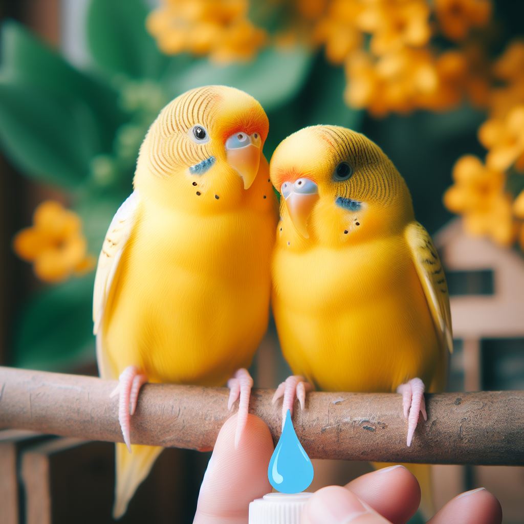 yellow love birds pair